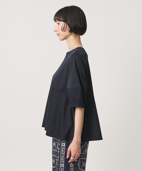tシャツ ポンチ ペプラム ショートスリーブ カットソー レディースの画像