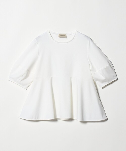 tシャツ ポンチ ペプラム ショートスリーブ カットソー レディースの画像
