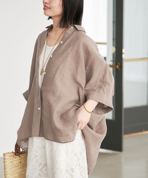 新品　スローブイエナ　リネンシャツ SLOBE IENA（スローブイエナ） ブラウス シャツ 半袖 「シリーズあり
