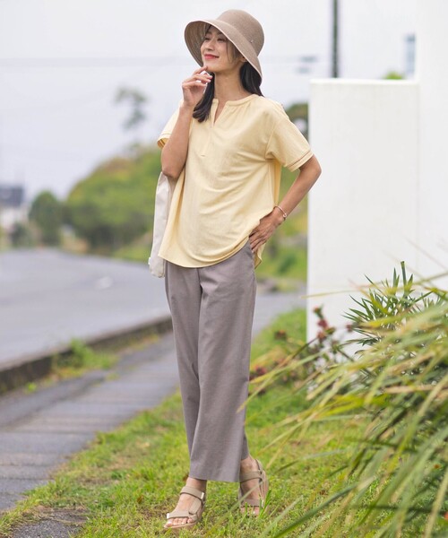 「J.PRESS」 半袖カットソー F ベージュ レディース_画像7