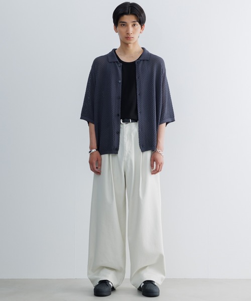 「SINSS」 半袖ニット MEDIUM ブルー メンズ_画像8