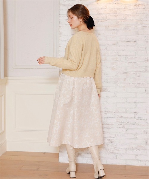 「SWINGLE」 ニットカーディガン MEDIUM ネイビー レディース_画像3