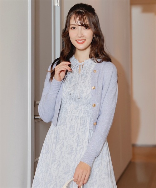 「SWINGLE」 ニットカーディガン MEDIUM ネイビー レディース_画像6