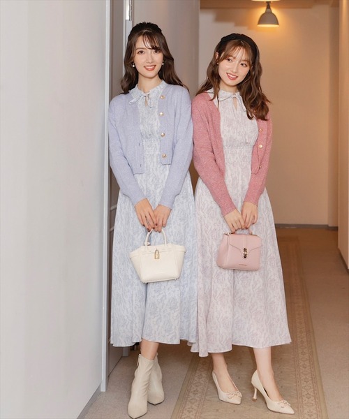 「SWINGLE」 ニットカーディガン MEDIUM ネイビー レディース_画像8