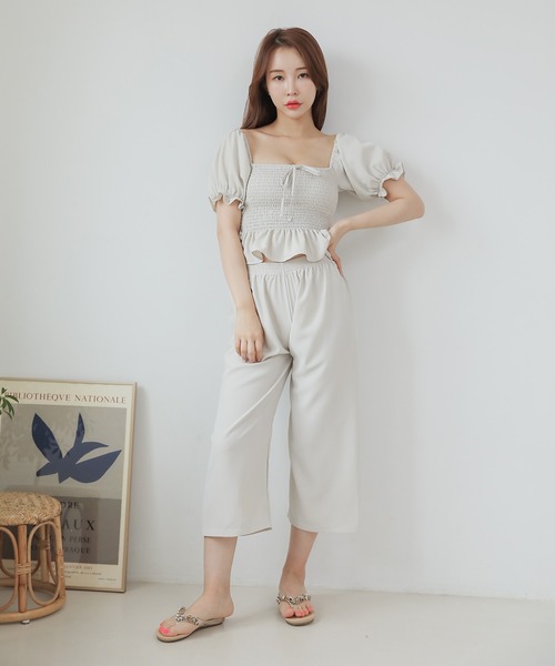 【CUPSHE】シャーリングタンキニ＆トロピカル 水着 上下セット CUPSHE(カップシー)のレディース タンキニ 人気アイテム