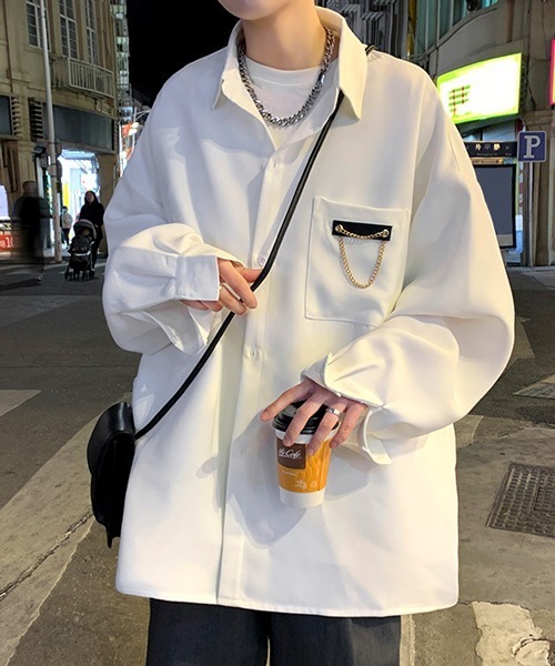 チェーンデ☻ シャツ ZOZOTOWN PayPayモール店 - 通販 - PayPayモール ブラウス ルーズシルエット ポケット チェーンデザイン シャツ ℎのニーズに