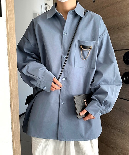 チェーンデ☻ シャツ ZOZOTOWN PayPayモール店 - 通販 - PayPayモール ブラウス ルーズシルエット ポケット チェーンデザイン シャツ ℎのニーズに