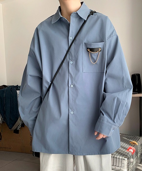 チェーンデ☻ シャツ ZOZOTOWN PayPayモール店 - 通販 - PayPayモール ブラウス ルーズシルエット ポケット チェーンデザイン シャツ ℎのニーズに