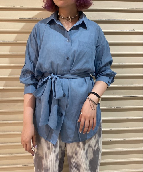 シャツ ブラウス Oneway リボン付きシアーシャツ Zozotown Paypayモール店 通販 Paypayモール