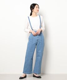 Olgouサスペンダー付きデニムワークパンツ KOBE LETTUCE ジーンズ デニム デニムパンツ サスペ付きワイド
