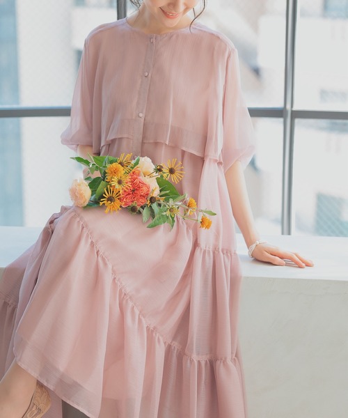 結婚式 ピンク　niana 授乳口付きマタニティパーティードレスワンピース niana ドレス 授乳口付きマタニティパーティードレスワンピース