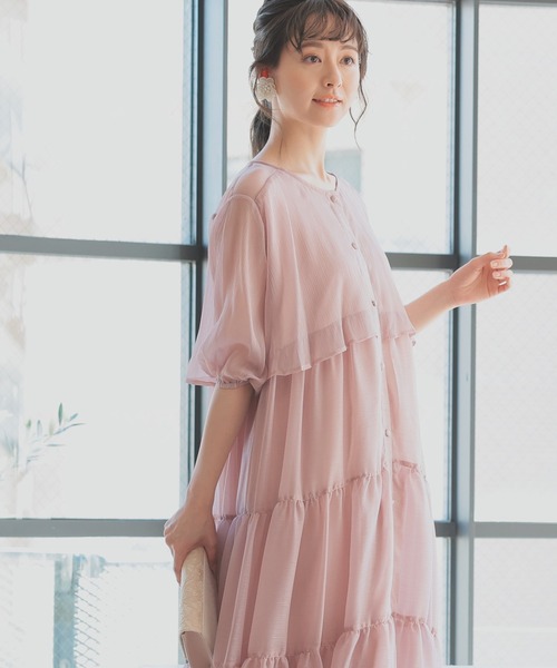 マタニティ【サイズL】披露宴　結婚式　パーティドレス【着用1度】niana セール】授乳口付きマタニティパーティードレスワンピース 結婚式