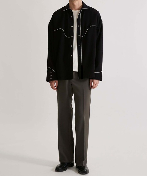H＞DOUBLE CLOTH FLARE PANTS/パンツ