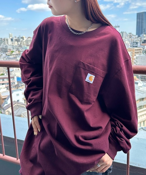 tシャツ Carhartt(カーハート)/ルーズフィット ロンT ポケT USA規格 ヘビーウェイト ビッグサイズ オーバーサイズ 6.5Oz ユニセ