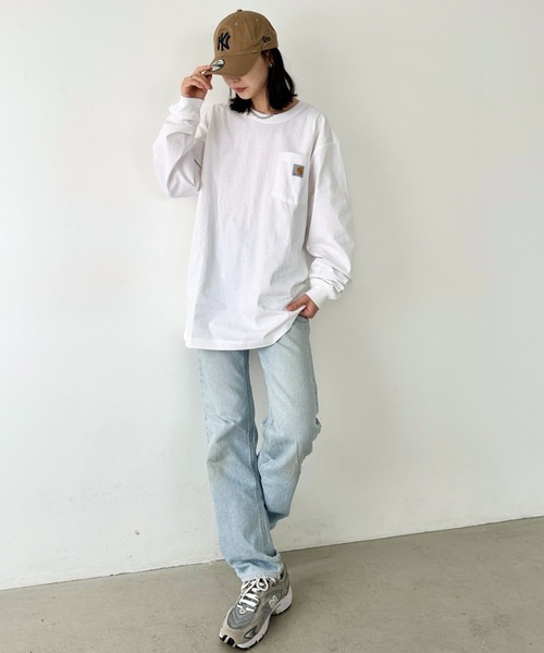 tシャツ Carhartt(カーハート)/ルーズフィット ロンT ポケT USA規格 ヘビーウェイト ビッグサイズ オーバーサイズ 6.5Oz ユニセ