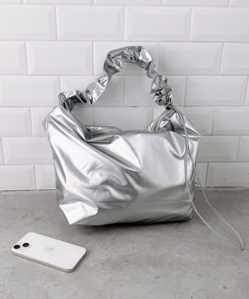 ハンドバッグ ショルダー √nuage ショルダーバッグ バッグ ドロスト付きくしゅくしゅ