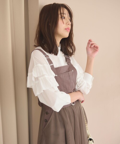 Feroux ブラウス シャツ 「洗える」フリル レディース