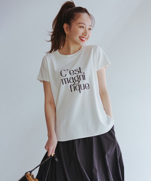 UNFILO（アンフィーロ） tシャツ BEAUTY FORM ロゴ刺繍フレンチ
