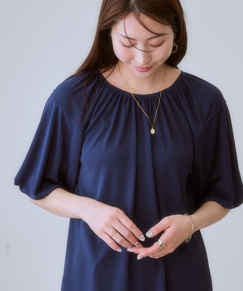 ブラウス シャツ 「接触冷感」 パフスリーブシャツ レディース AMERICAN HOLIC シャツ ブラウス 接触冷感ポンチョフレンチ