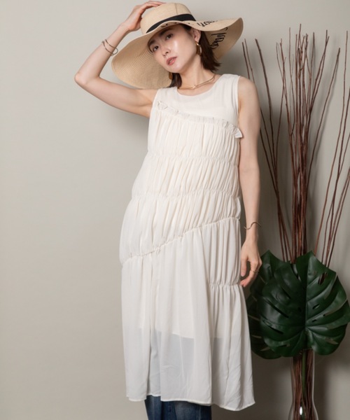 新品　 シフォン 　ワンピース フリル　　チュニック ワンピース フリルシフォン チュニックワンピース : ZOZOTOWN