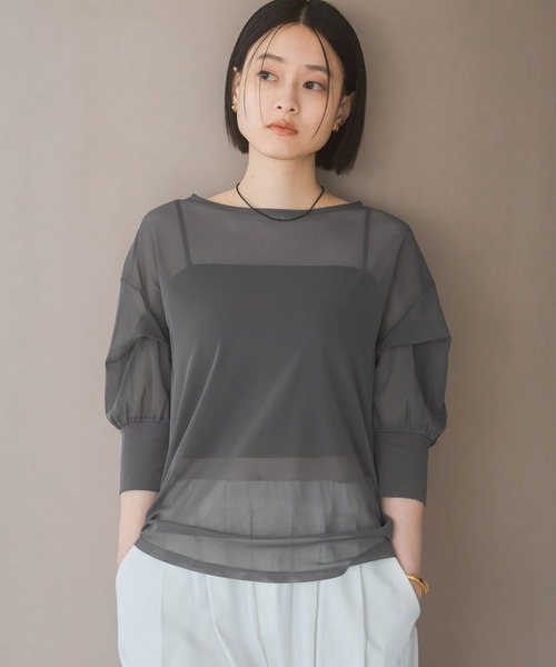 tシャツ 「追加2」チュールパフプルオーバー_半袖 レディース