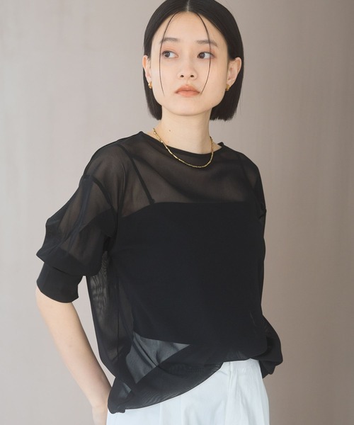 tシャツ 「追加2」チュールパフプルオーバー_半袖 レディース A part by tシャツ 「追加2」チュールパフプルオーバー_半袖