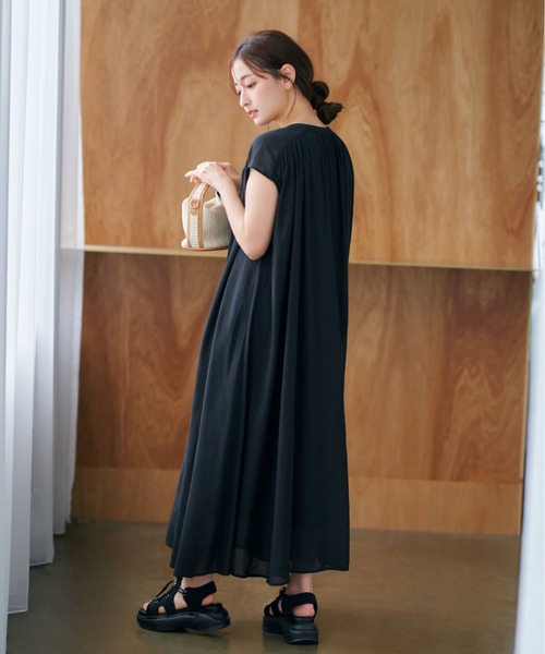 COHINA（コヒナ） ワンピース エアリーギャザーワンピース「低身長