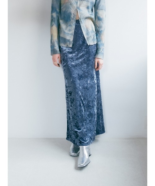 sahara スカート Velour Long Skirt/ベロアロングスカート