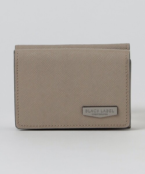 美品 BLACK　LABEL　CRESTBRIDGE　黒牛革財布 エンボスレザークレストブリッジチェック2つ折りウォレット