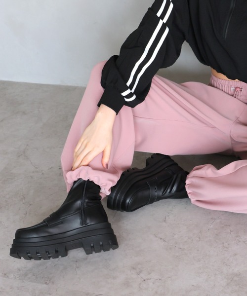 VIVIAN（ヴィヴィアン） ブーツ 厚底コインローファーストレッチブーツ