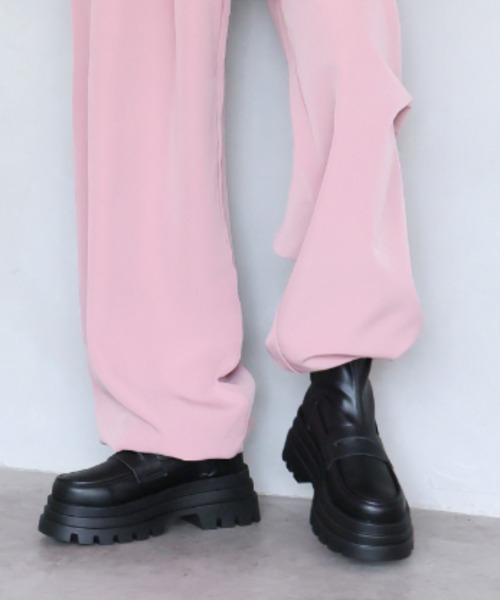 VIVIAN（ヴィヴィアン） ブーツ 厚底コインローファーストレッチブーツ