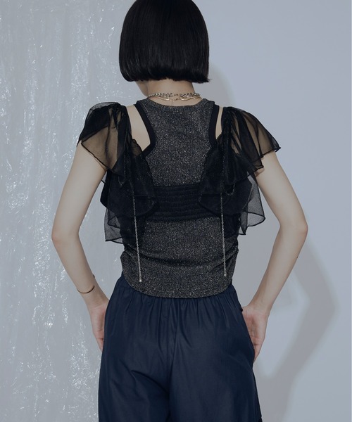 Ezick ANNONIM（エジック アノニム） ベスト ジレ Sparkle sheer 2WAY