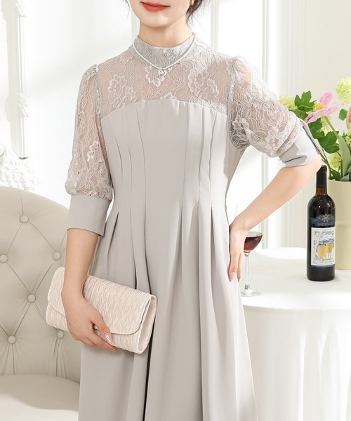 Lace Ladies（レースレディース） ドレス レース ドッキング タック