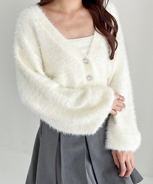 Heather（ヘザー） カーディガン ジュエルボタンカーディガン 150137