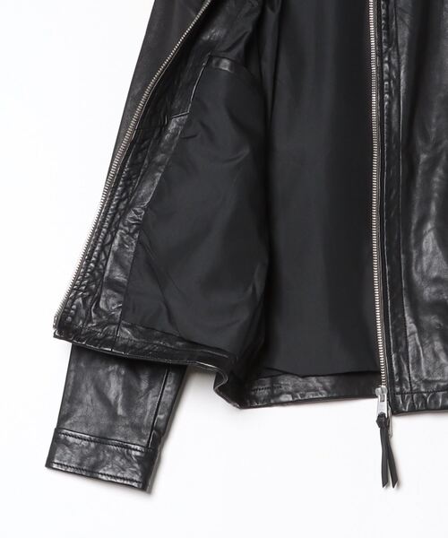コート ジャケット EROL ZIP UP LEATHER JACKET | EROL ジップ アップ レザー ジャケット メンズの画像