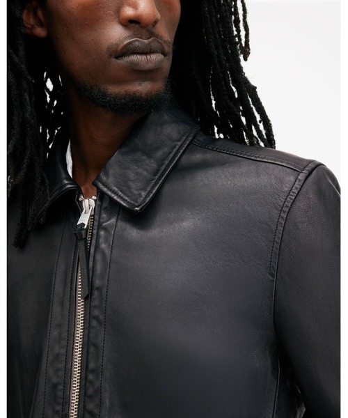 コート ジャケット EROL ZIP UP LEATHER JACKET | EROL ジップ アップ レザー ジャケット メンズの画像
