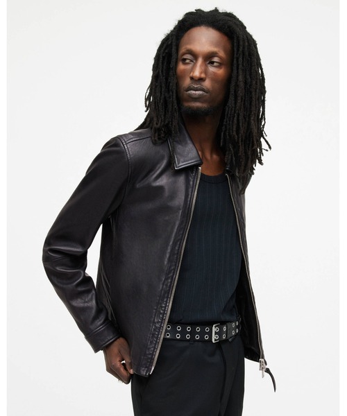 コート ジャケット EROL ZIP UP LEATHER JACKET | EROL ジップ アップ レザー ジャケット メンズの画像