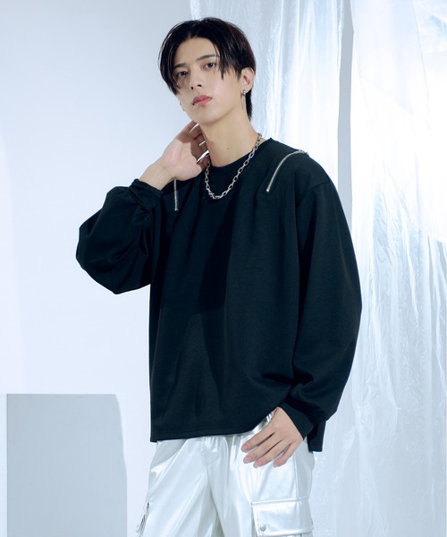 Ellno Loset（エルノロゼット） tシャツ ショルダージップポンチロンT