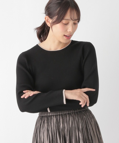 GLOBAL WORK ニット セーター メルティリブクルーネックプル