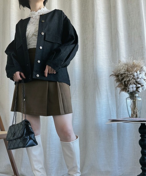 aimoha（アイモハ） デニムジャケット gジャン -original-ノーカラー