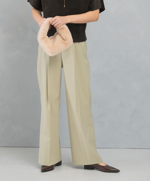 定価4.9万 新品未使用 HOPE ワイドパンツ スラックス Pleated haek スラックス パンツ stripe wide pants/ストライプワイド
