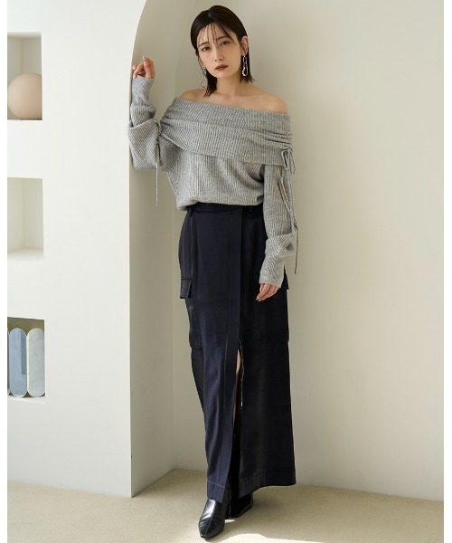 新品／FRAY I.D フレイアイディー　サテンカーゴストレートスカート 新作！サテンカーゴストレートスカート | FRAY I.D | ショップ