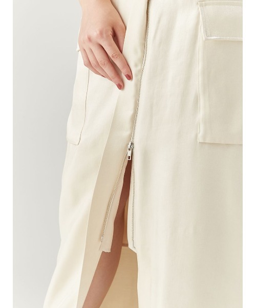 FRAY I.D♡グロッシーサテンカーゴストレートスカート FRAY I.D スカート グロッシーサテンカーゴストレートスカート