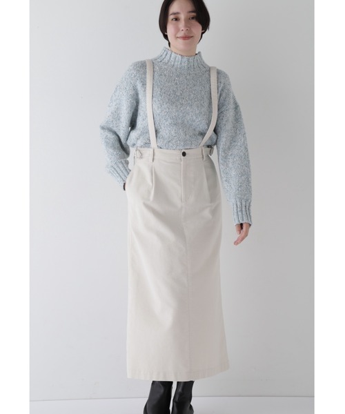 専用★★★ニット×2点＋フラワーサスペンダースカート human woman（ヒューマンウーマン） ロング スカート ストレッチ