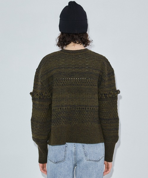 PUBLIC TOKYO ニット セーター ウールバスケットフリンジニット