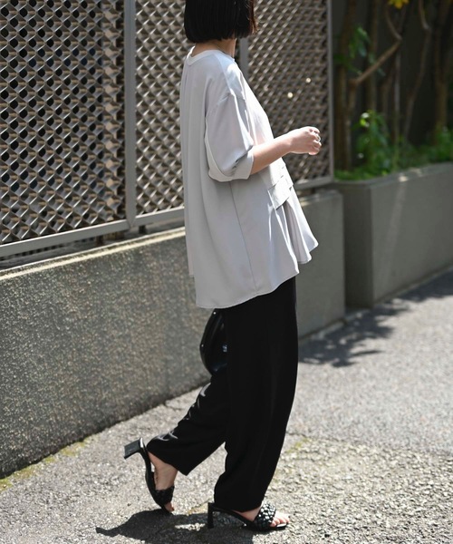 ＆HALF tシャツ レイヤード半袖フレアTシャツ レディース : ZOZOTOWN