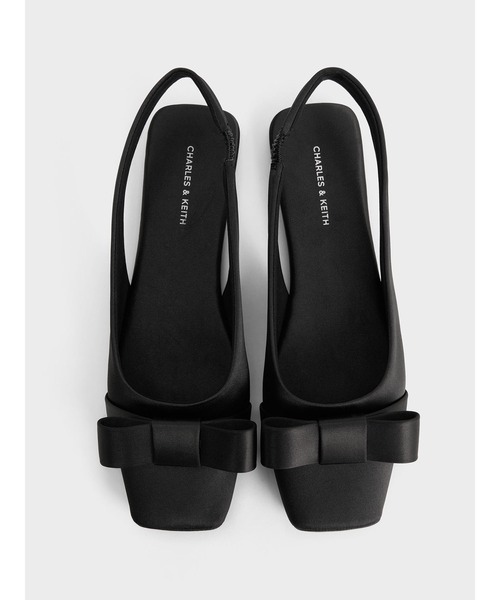 CHARLES & KEITH サテンボウ スリングバックバレエフラット CHARLES ＆ KEITH（チャールズ&キース） バレエシューズ パンプス