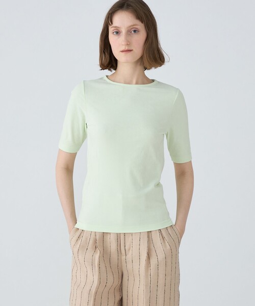MACPHEE（マカフィー） tシャツ ベロアジャージー ハーフスリーブプル