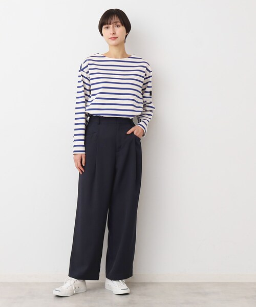 Dessin パンツ 「洗える」タック入りワイドパンツ（S〜L） レディース