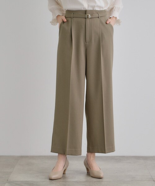 grove パンツ 「雑誌掲載」バックルベルトクロップドワイド